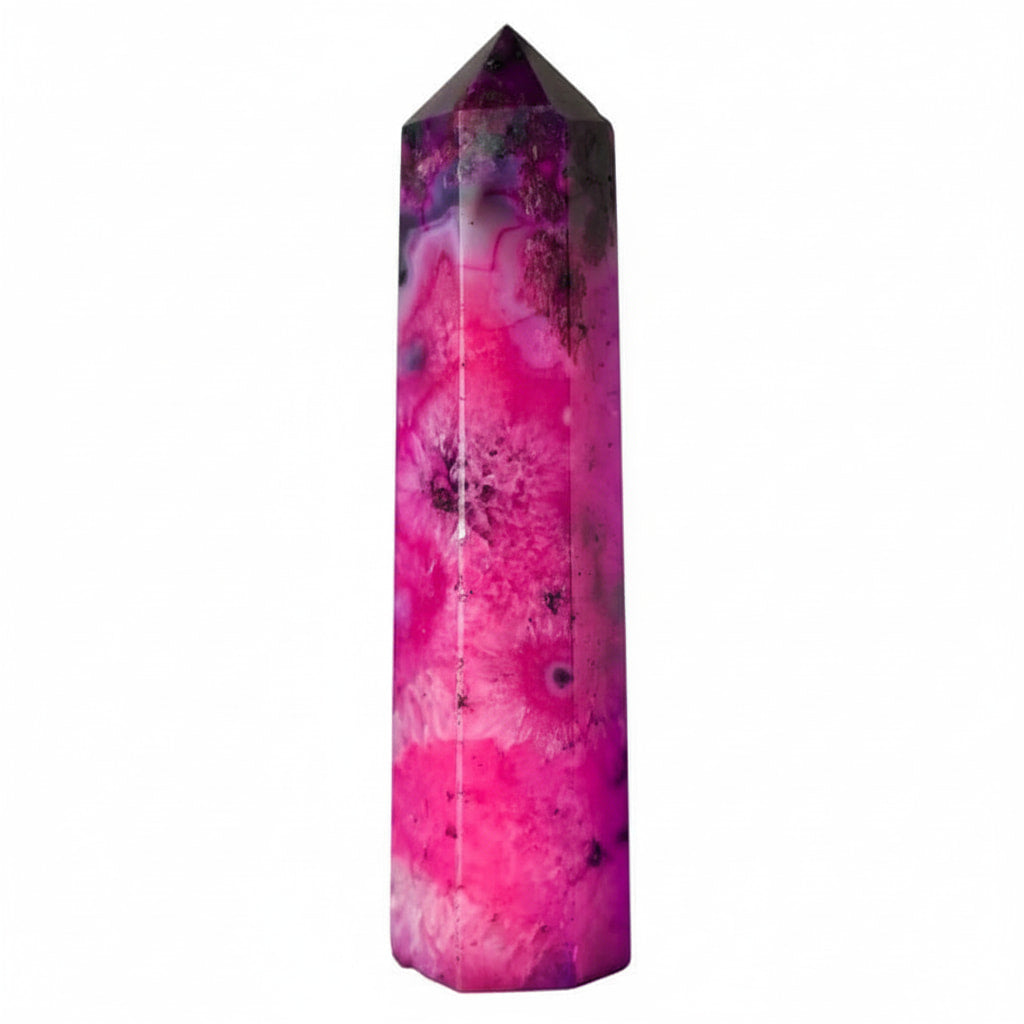 Achat Obelisk – Pinker Kristall voller Farbe & Lebendigkeit CrystalScents