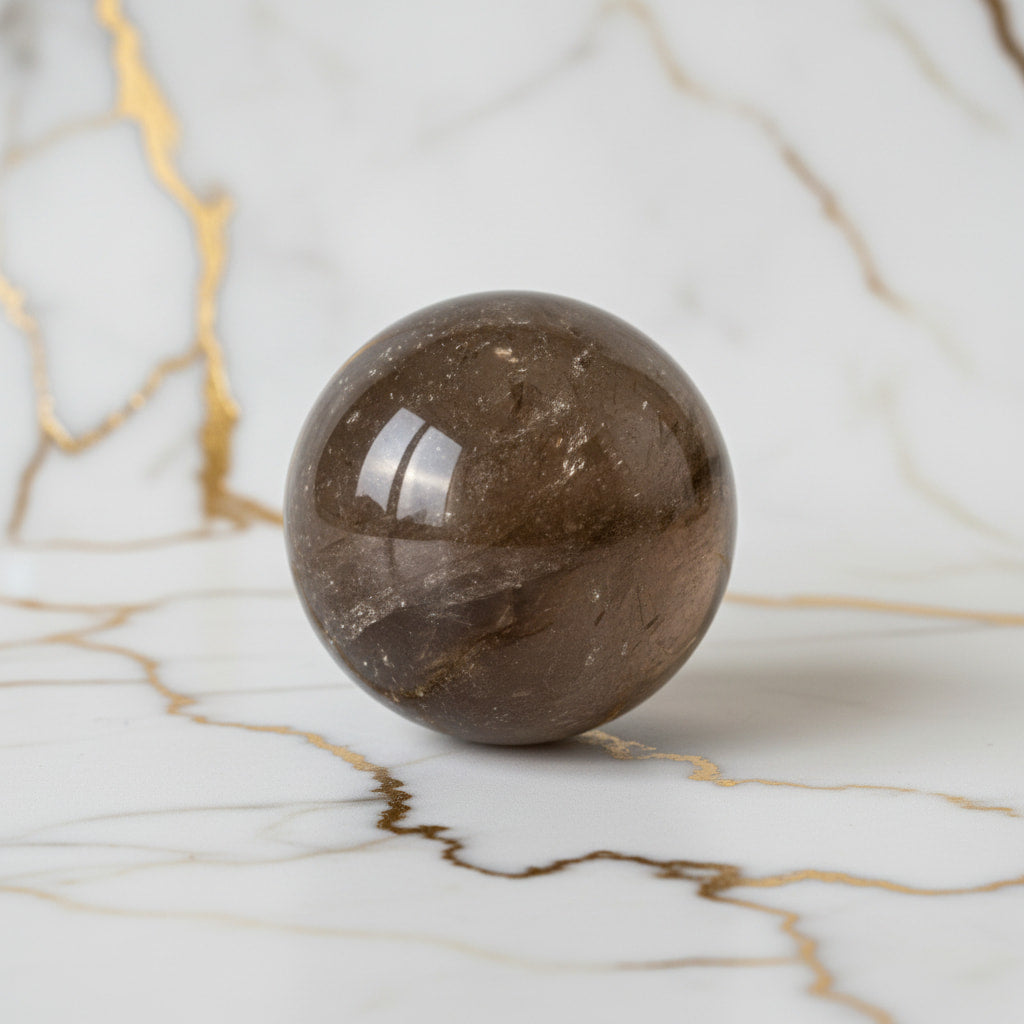 Rauchquarz Kugel – Meditation & Fokus CrystalScents