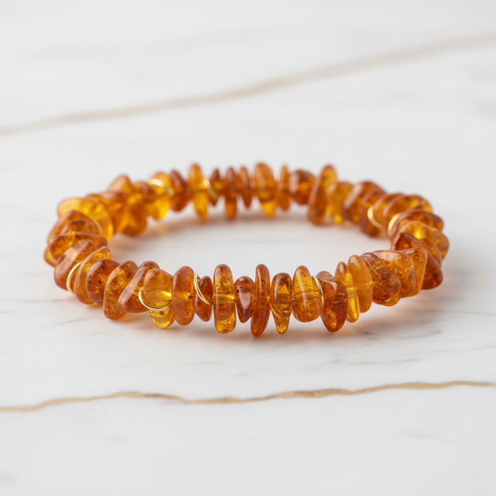 Bernstein Splitterarmband – Tatkraft & Wohlbefinden CrystalScents