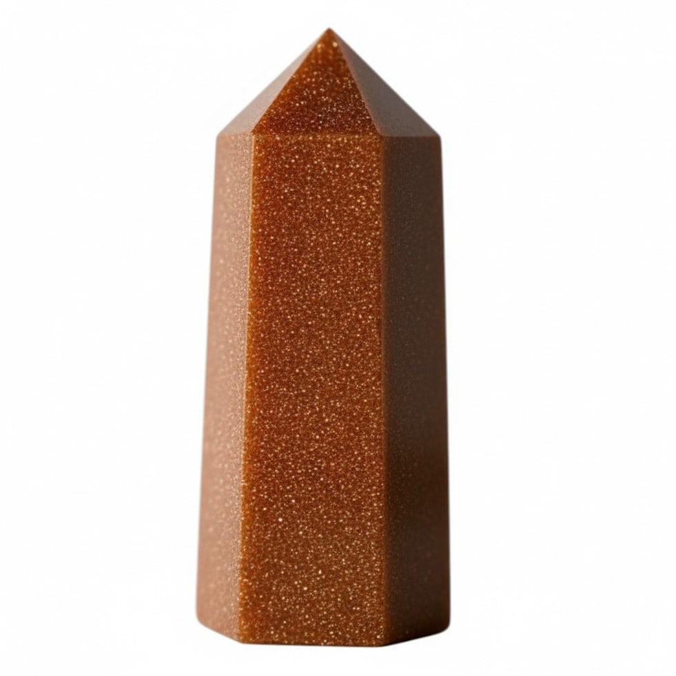 Goldfluss Obelisk – Funkelndes Naturkunstwerk CrystalScents
