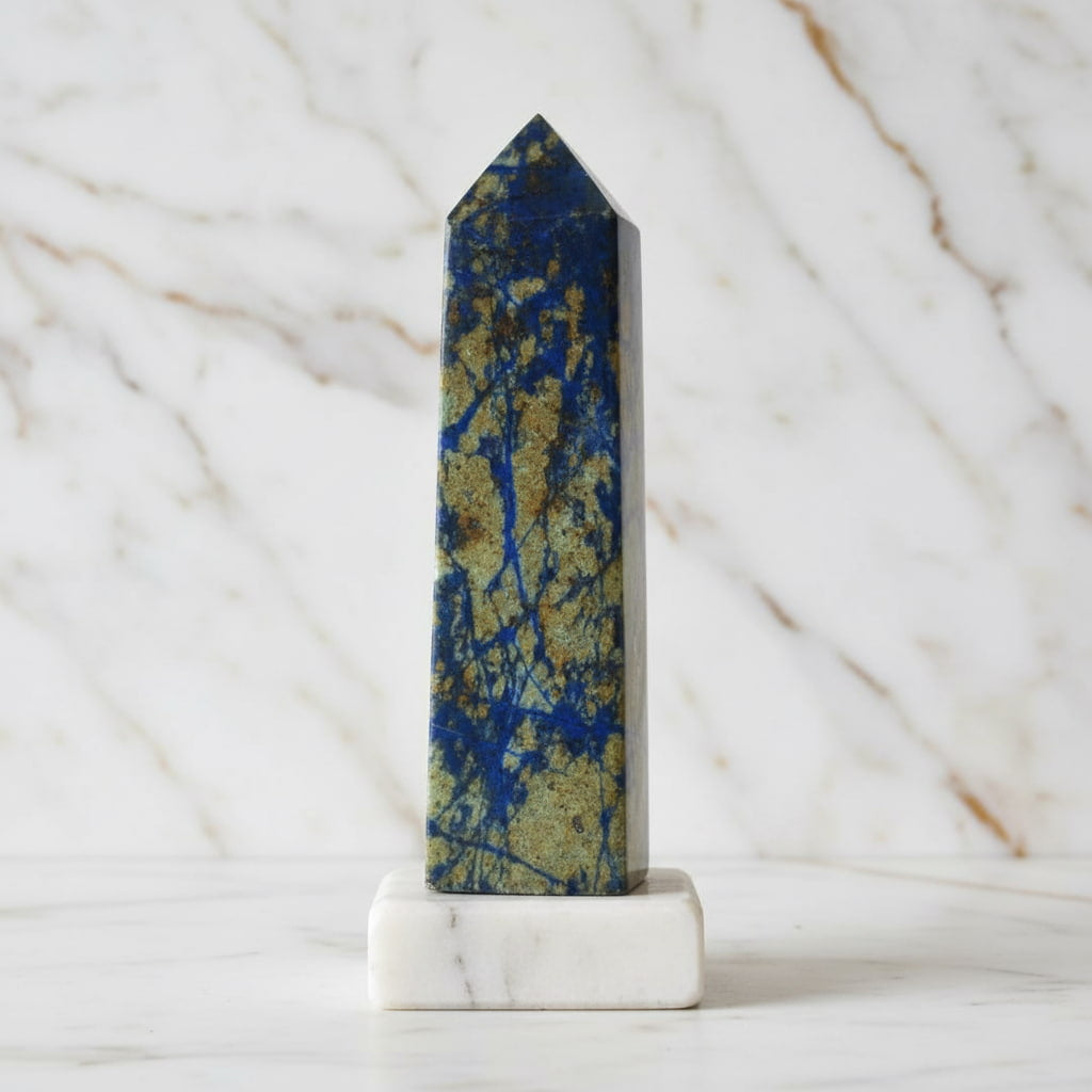 Phönix Lapislazuli Obelisk – Dekoratives Schmuckstück CrystalScents