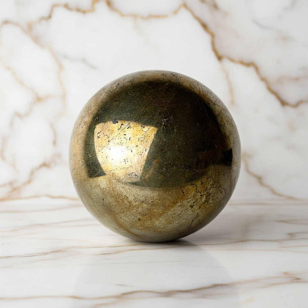 Sehr große Pyrit Kugel - Reichtum & positive Manifestation CrystalScents