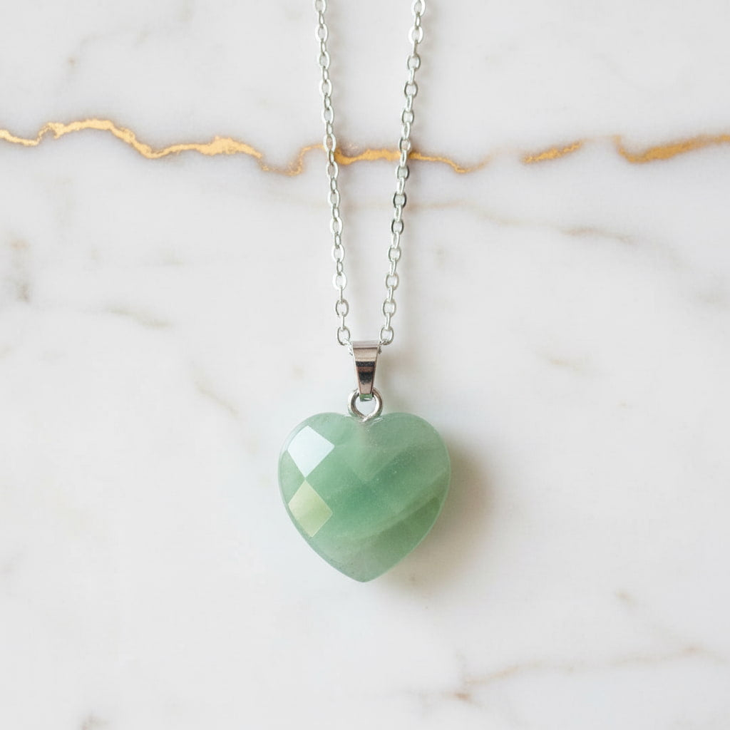Aventurin Halskette - Facettiertes Herz CrystalScents
