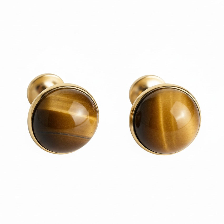 Tigerauge Manschettenknöpfe Gold CrystalScents