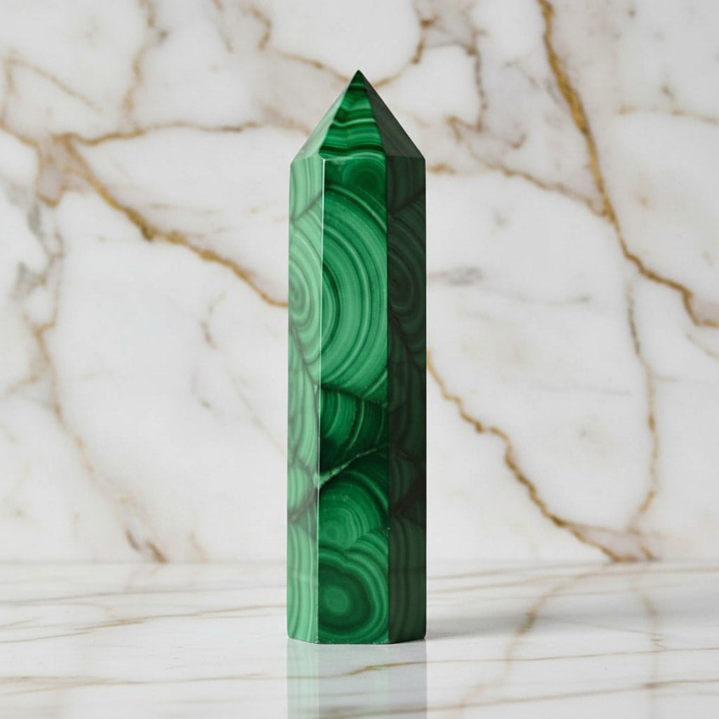 Malachit Obelisk – Energie in Form gebracht CrystalScents