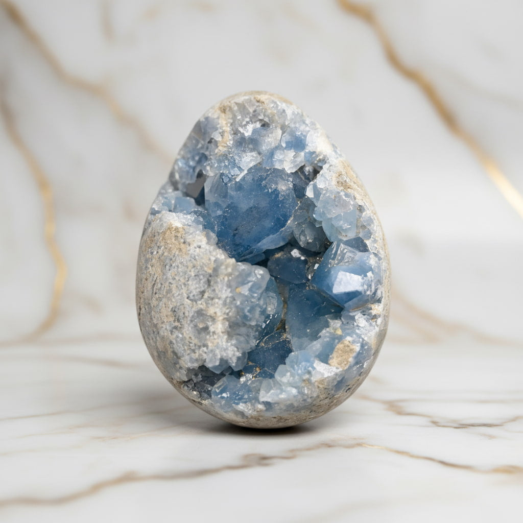 Großes Celestit Ei – Harmonie & Klarheit CrystalScents