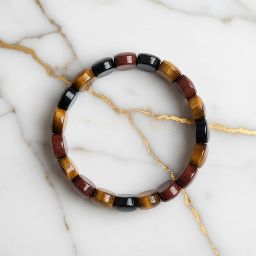 Tigerauge Armband - Dreifarbige Kombination CrystalScents