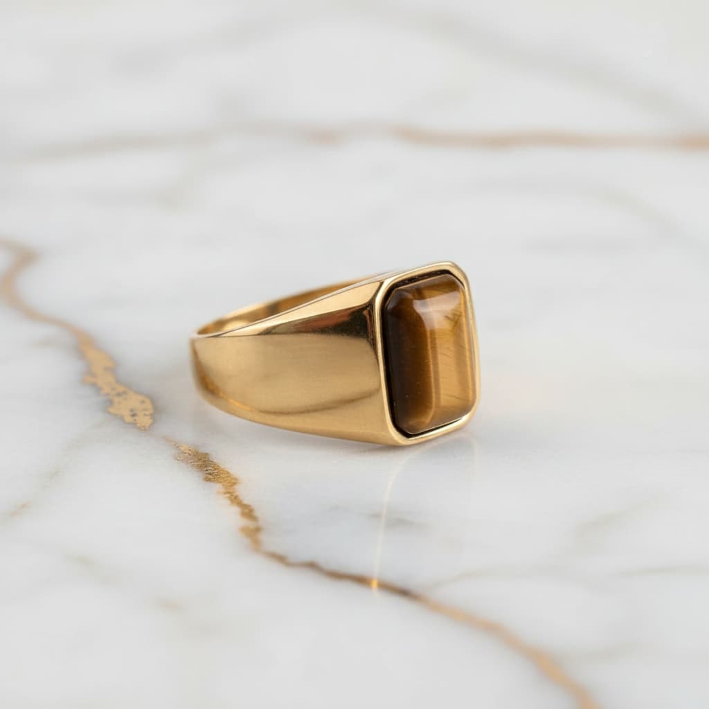 Tigerauge Ring - Klarheit & Fokus CrystalScents