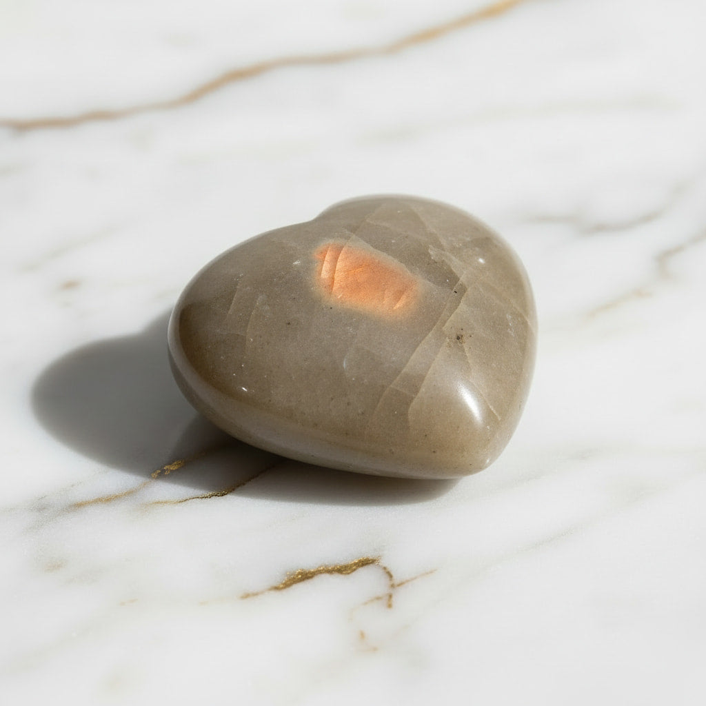 Mini Labradorit Sunset Herz - Schimmerndes Sonnenlicht CrystalScents
