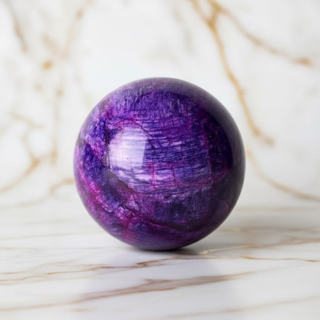 Lila Mondstein Kugel – Mystisches Kristalljuwel CrystalScents