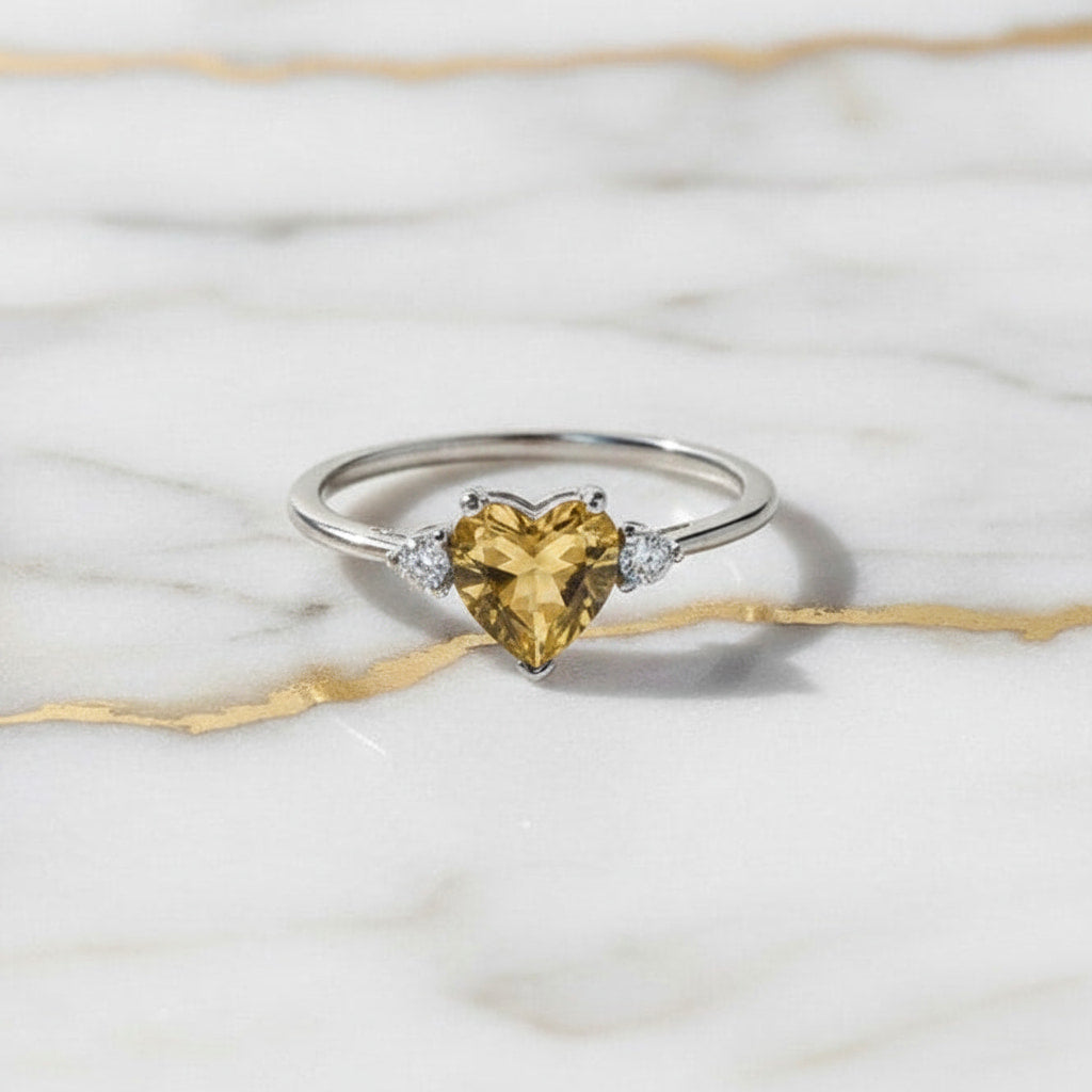 Citrin Ring - Strahlendes Herz CrystalScents