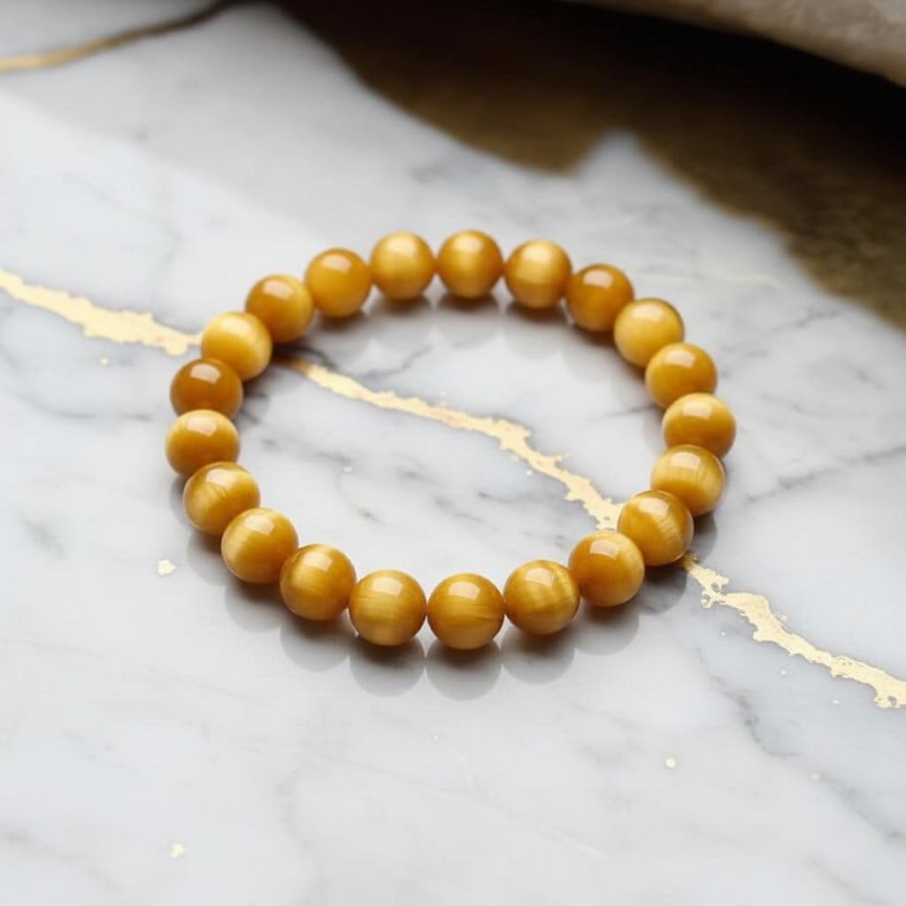 Goldenes Tigerauge Kugelarmband - Gelbe Freude CrystalScents