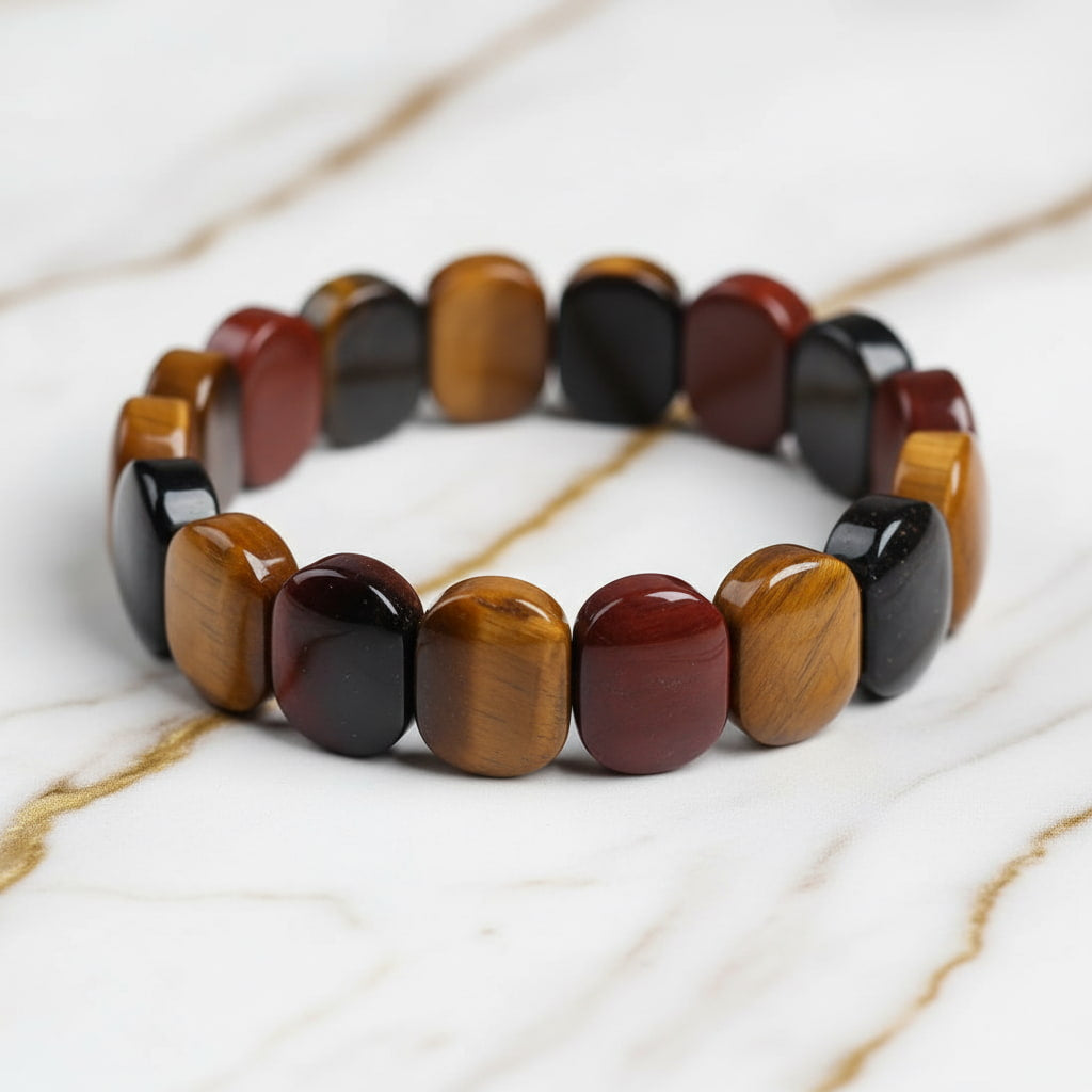Tigerauge Armband - Dreifarbige Kombination CrystalScents