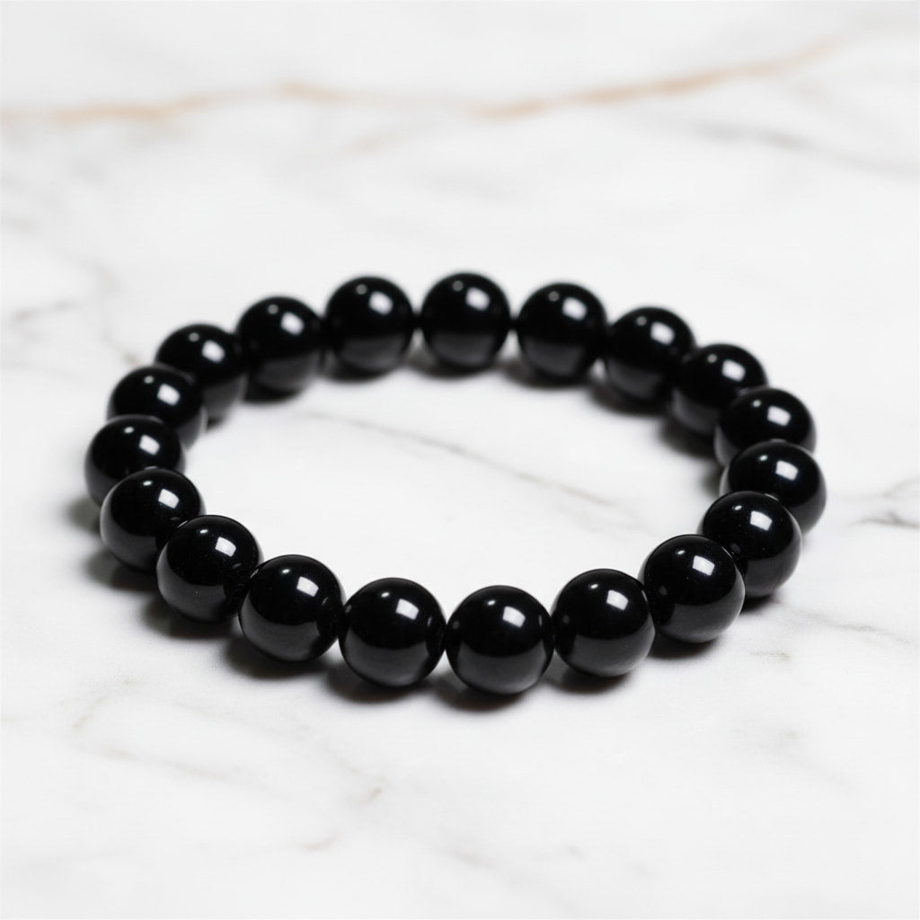 Obsidian Kugelarmband – Tiefschwarzer Glanz CrystalScents