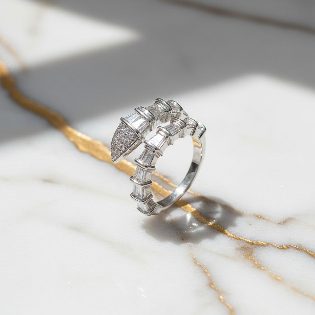 Ring offen Silber mit Gürtel-Design CrystalScents