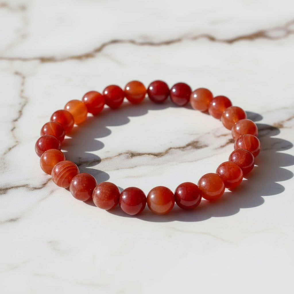 Karneol Kugelarmband – Lebensfreude & innere Stärke CrystalScents
