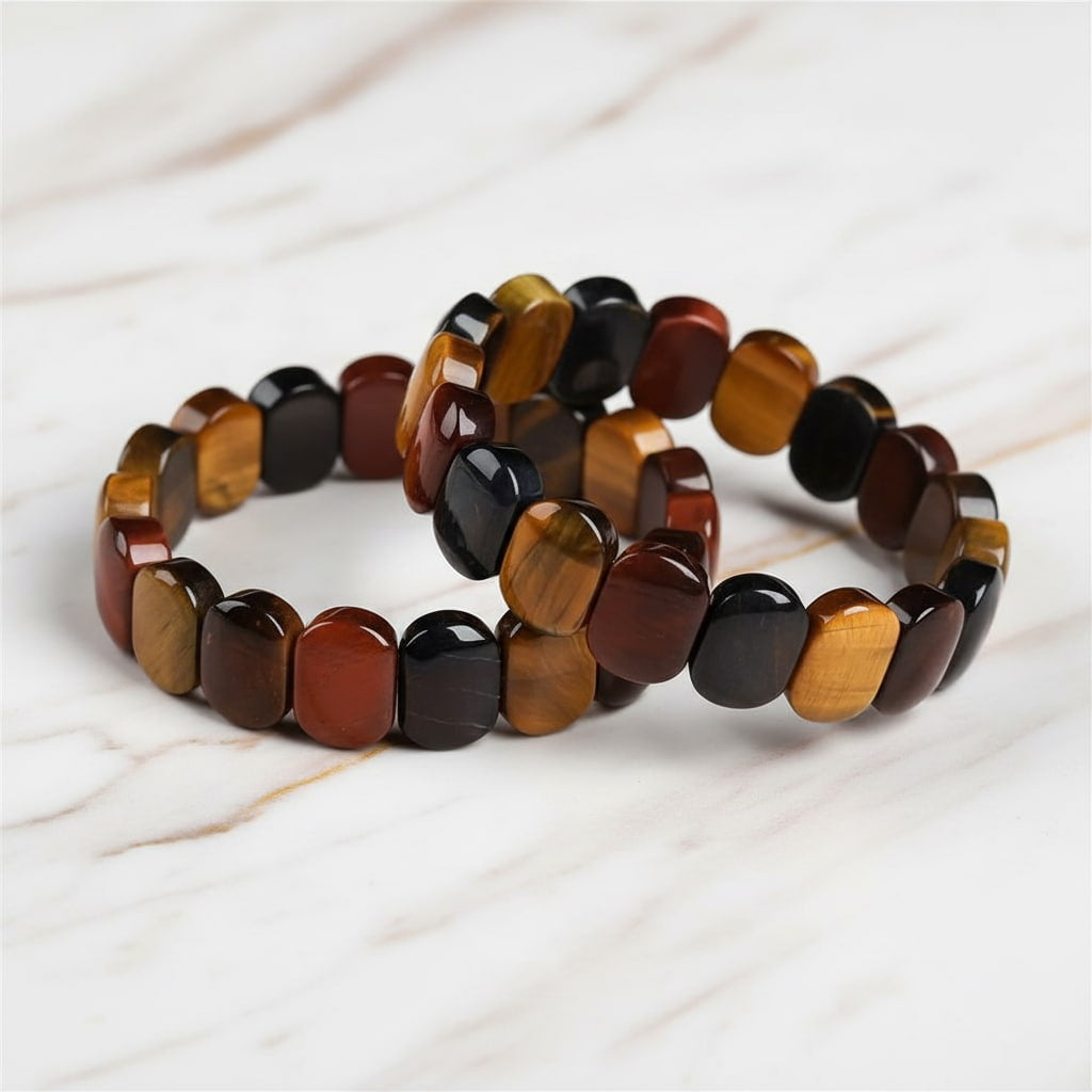 Tigerauge Armband - Dreifarbige Kombination CrystalScents