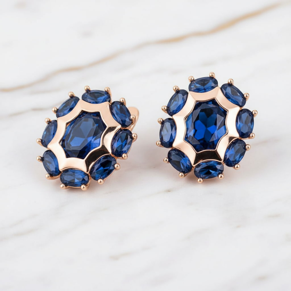 Kreolen mit blauem Akzent – elegantes Schmuckstück CrystalScents