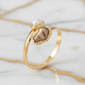 Armreif mit brauner Perle - Gold CrystalScents