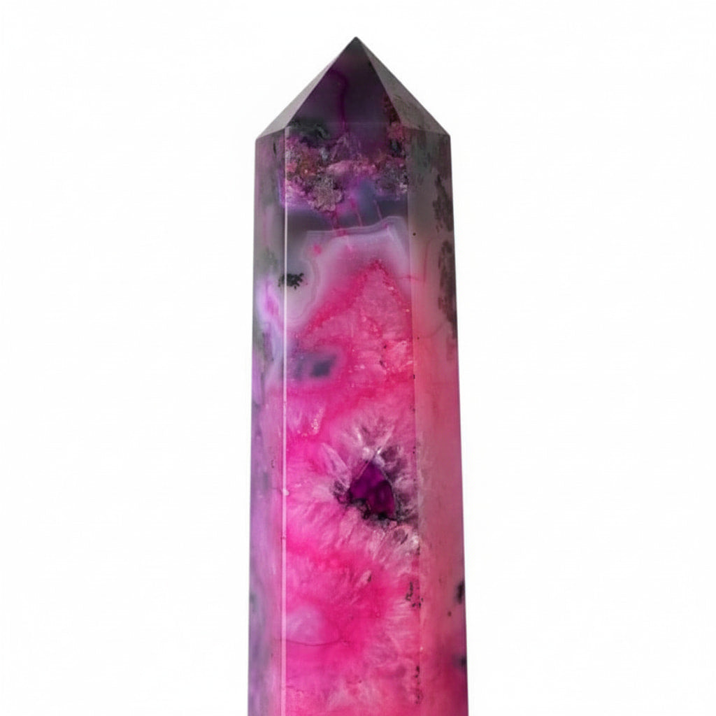 Achat Obelisk – Pinker Kristall voller Farbe & Lebendigkeit CrystalScents