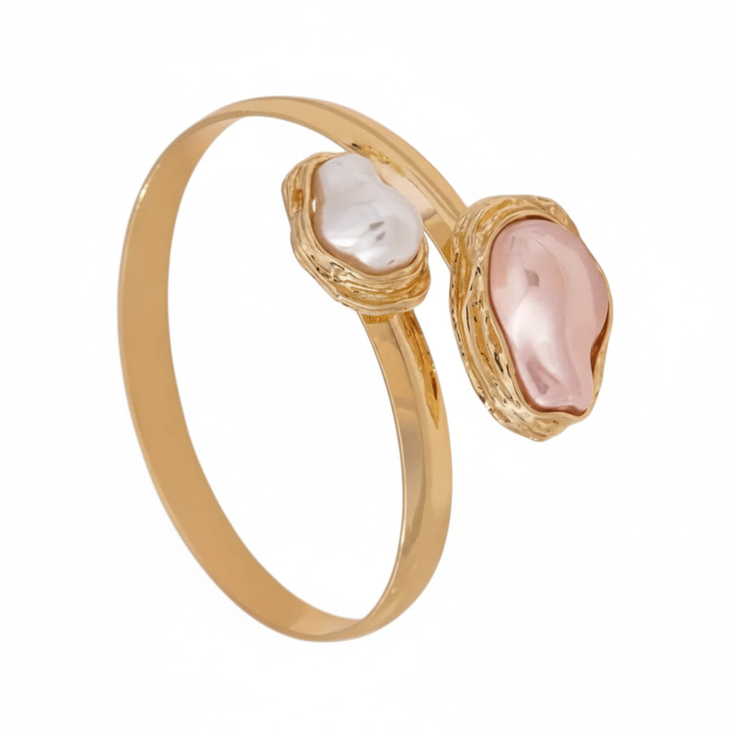 Armreif mit rosa Perle - Offenes Design CrystalScents