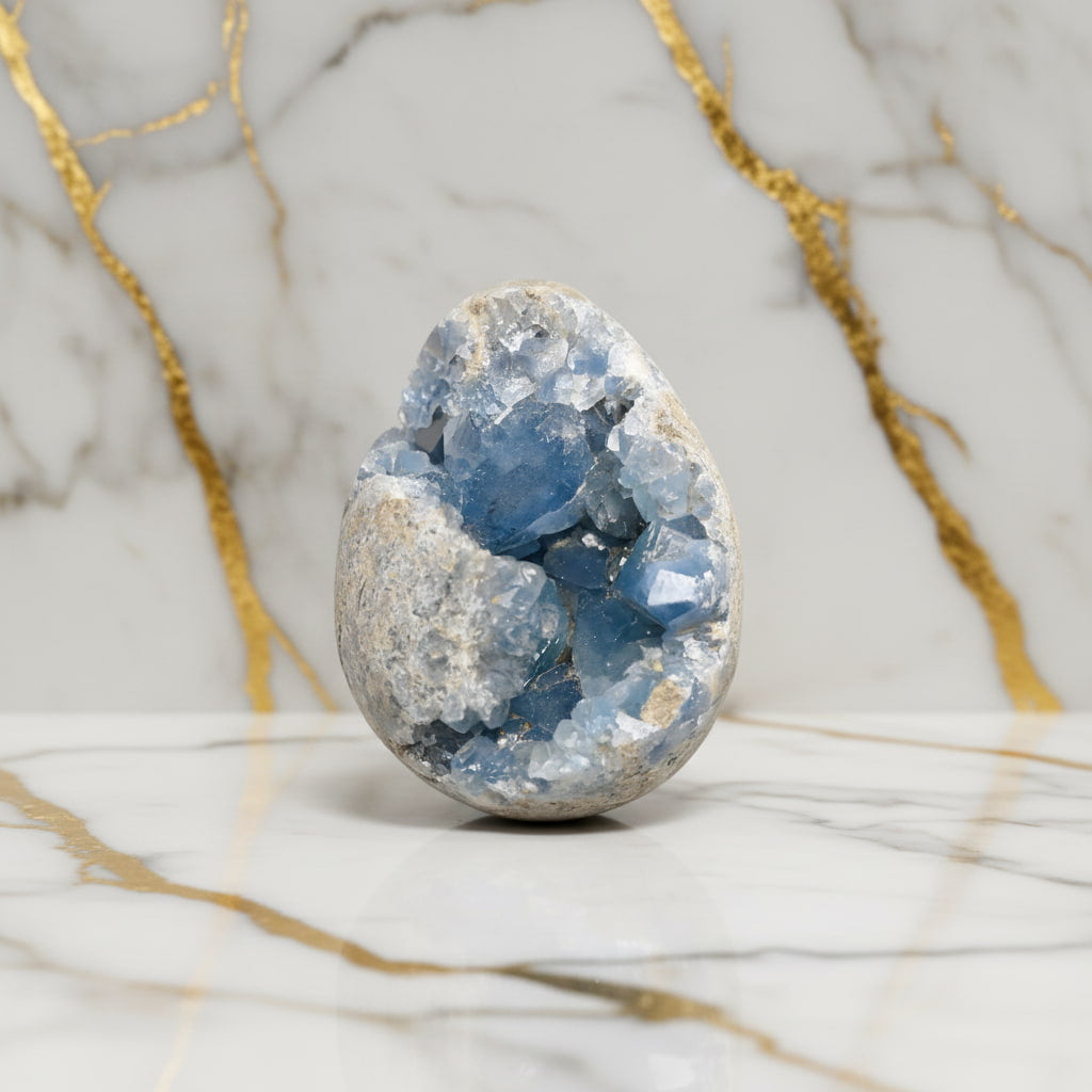 Großes Celestit Ei – Harmonie & Klarheit CrystalScents