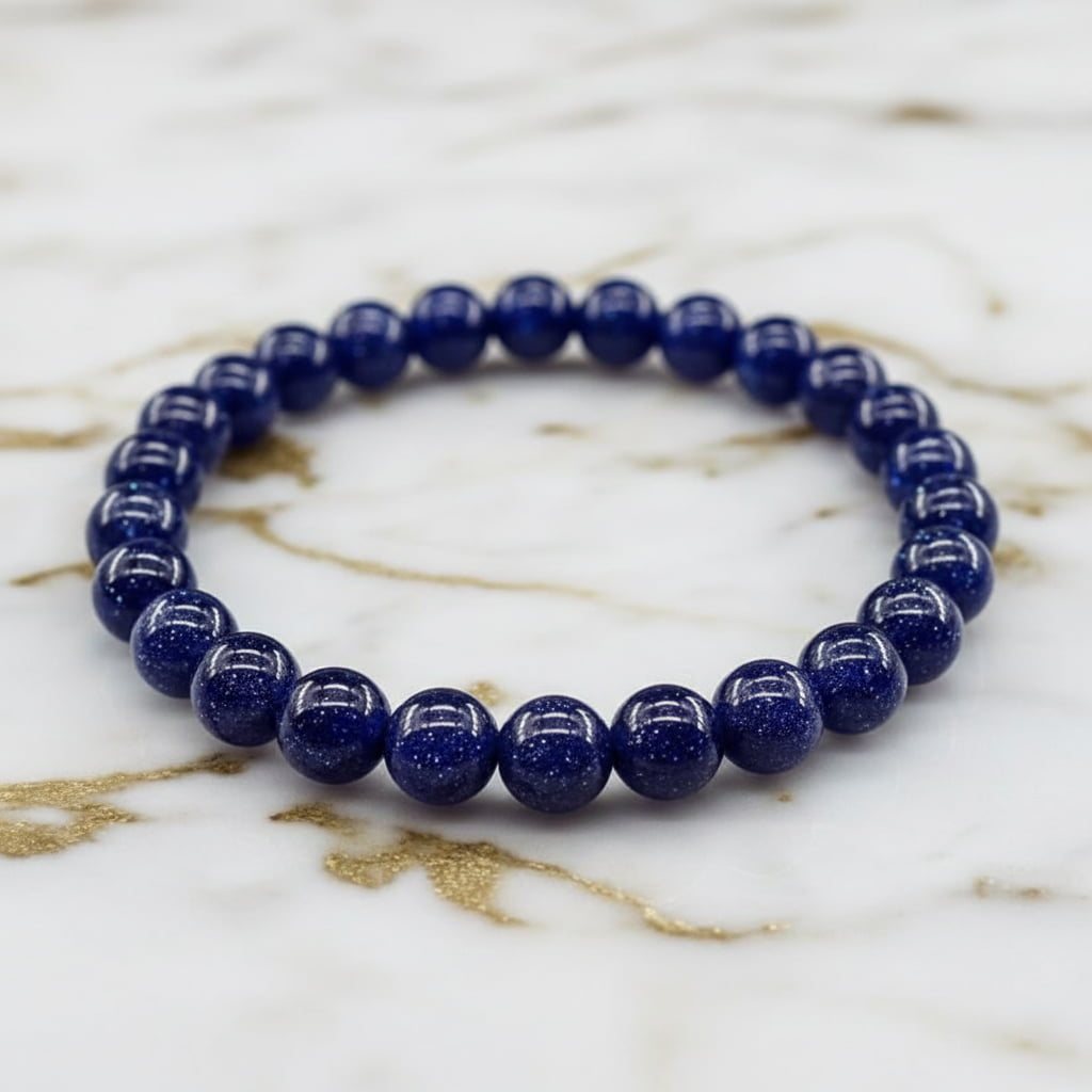 Blaufluss Kugelarmband - Glitzernder Nachthimmel CrystalScents