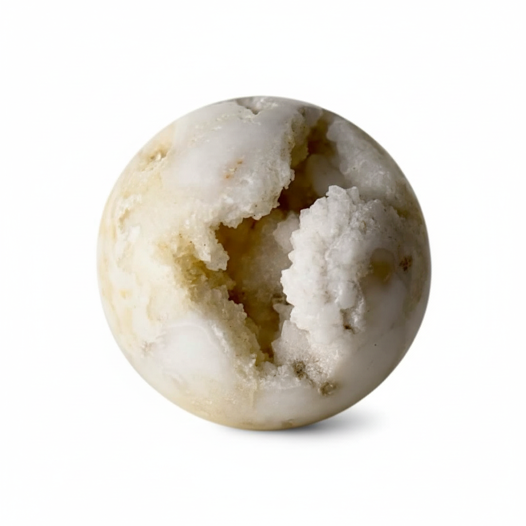 Achat Kugel Weiß – Funkelndes Naturjuwel mit Druzy-Kristallen CrystalScents