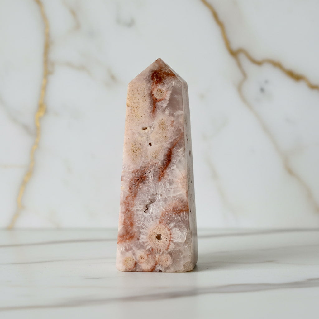 Rosa Amethyst Obelisk – Funkelnde Schönheit & Harmonie CrystalScents
