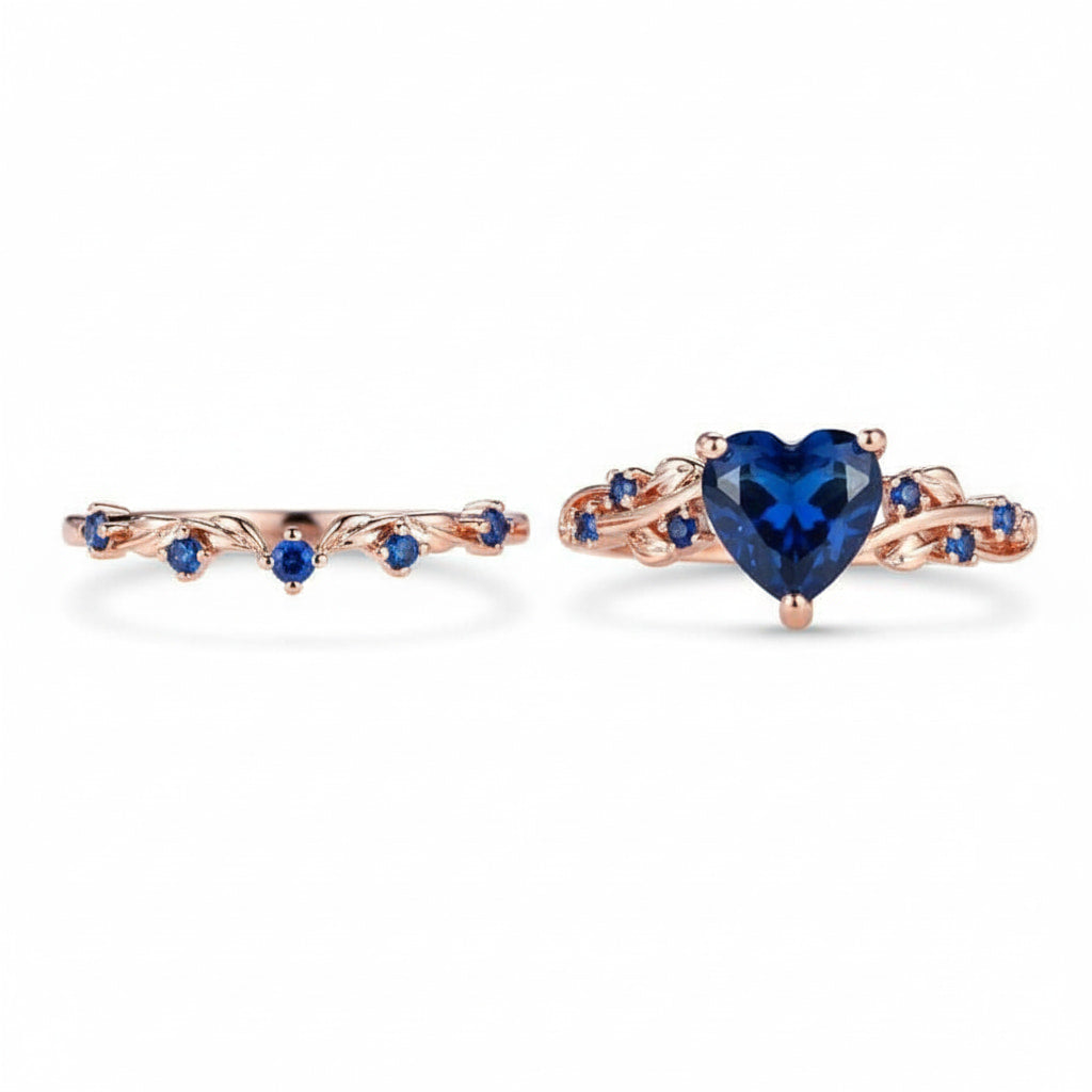 Ring – 2-teilig mit dunkelblauem Herz CrystalScents