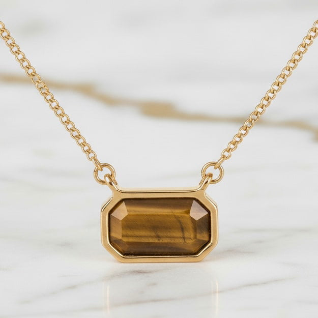 Tigerauge Halskette - Schimmernder Blickfang CrystalScents