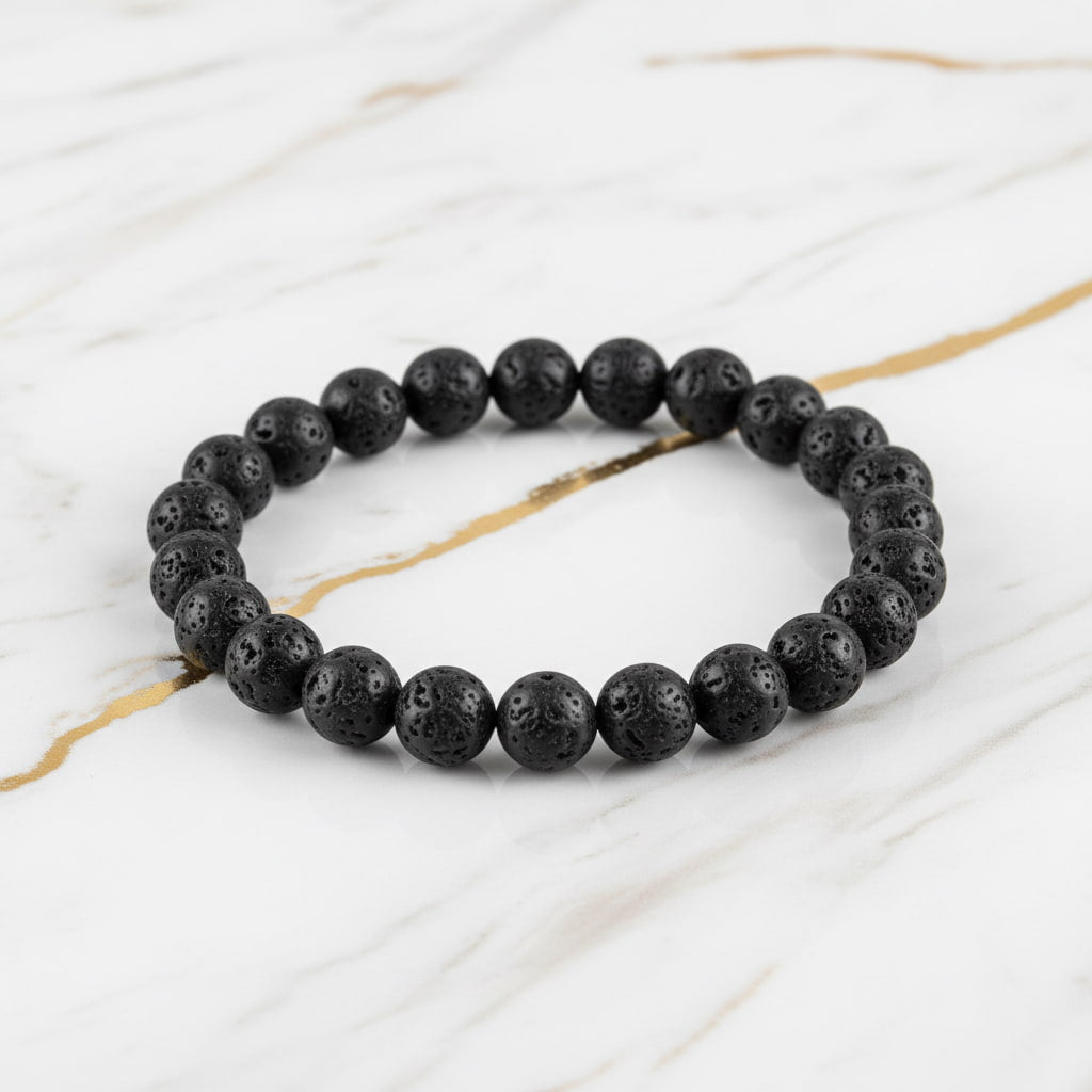 Vulkanstein Kugelarmband - Erdung & innere Stärke CrystalScents