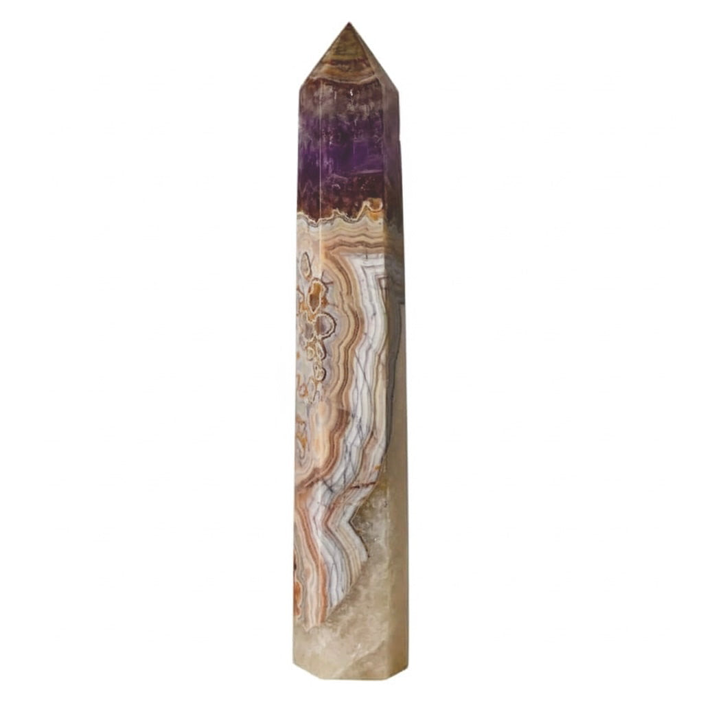 Amethyst Achat Obelisk - elegantes Highlight für Wohnräume CrystalScents