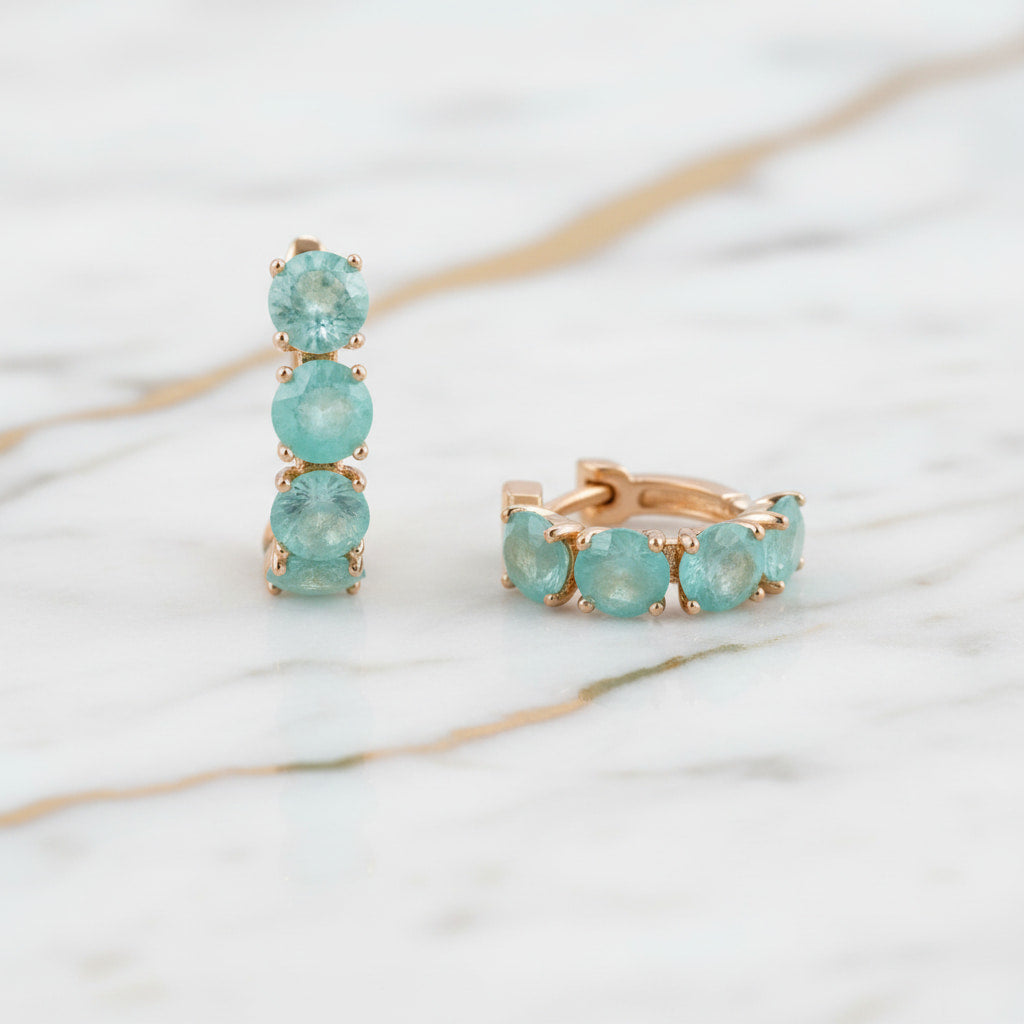 Ohrringe Gold – mit blauen Akzenten CrystalScents