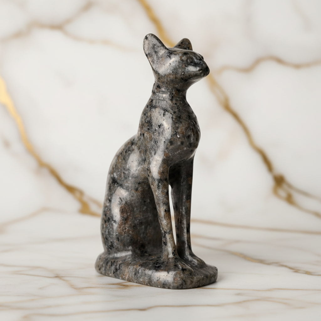 Yooperlite Katze - Skulptur mit UV-Reaktion CrystalScents