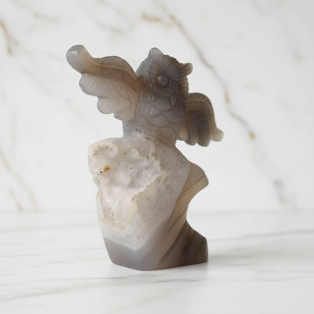 Achat – Graue Eulenfigur aus glitzerndem Kristall CrystalScents