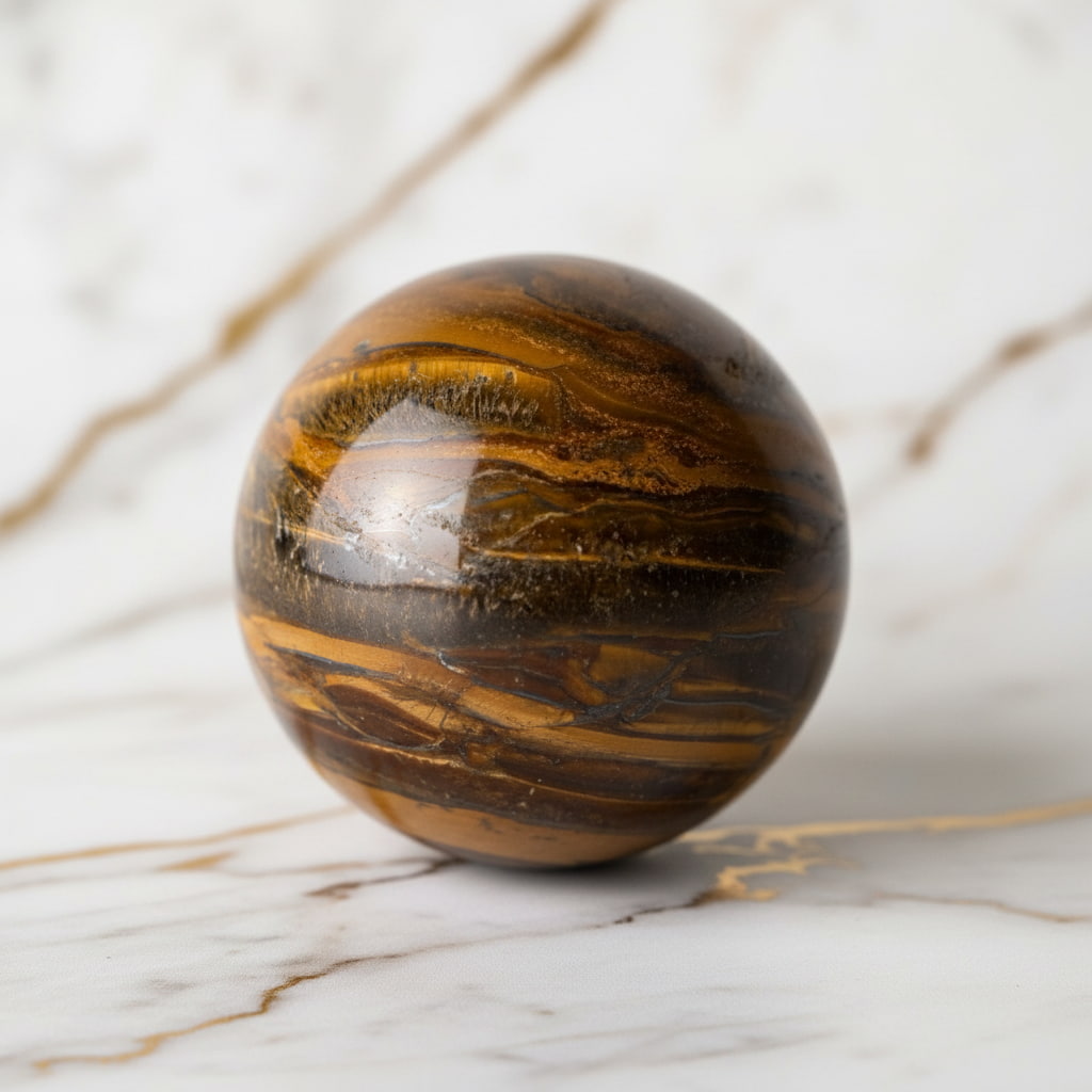 Tigerauge Kugel – Warm schimmerndes Naturjuwel CrystalScents