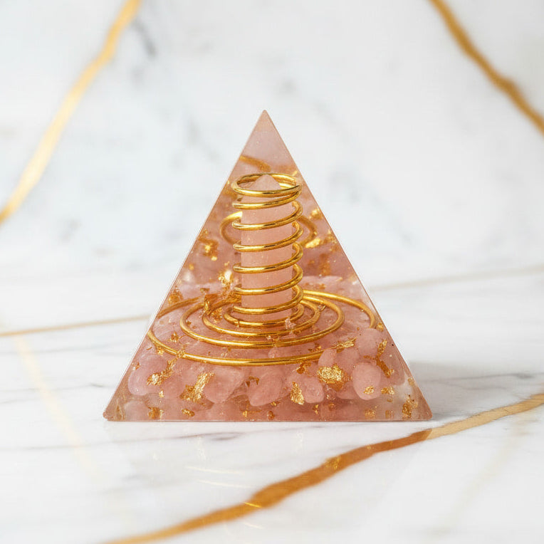 Rosenquarz Orgonit Pyramide - Harmonische Energie CrystalScents