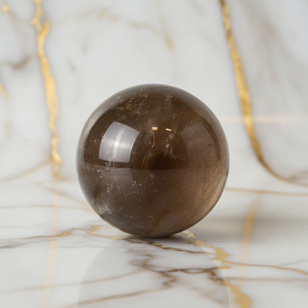 Rauchquarz Kugel – Meditation & Fokus CrystalScents