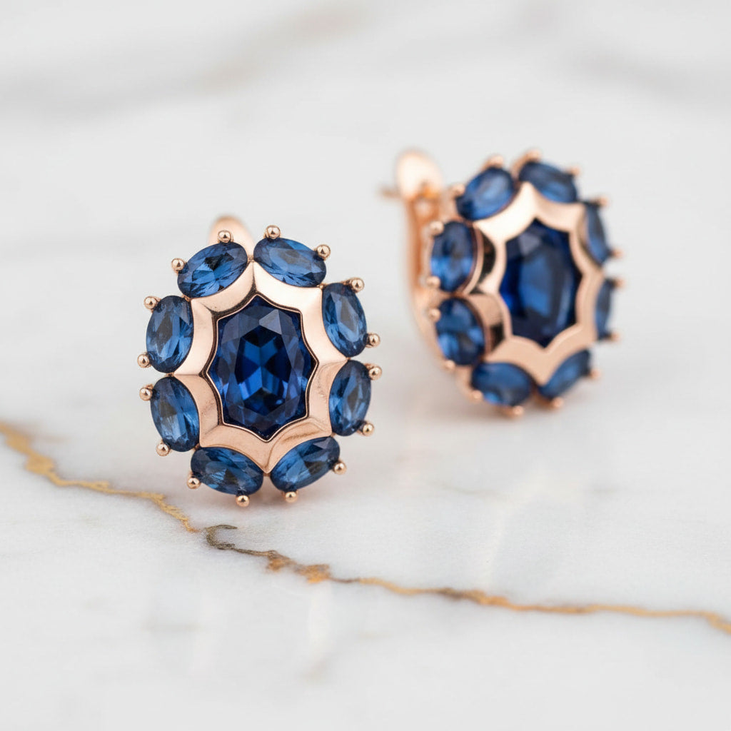 Kreolen mit blauem Akzent – elegantes Schmuckstück CrystalScents