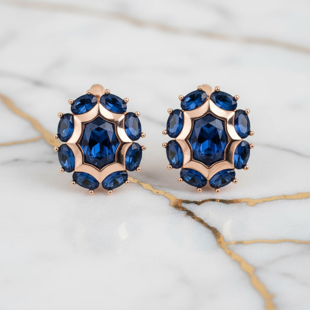 Kreolen mit blauem Akzent – elegantes Schmuckstück CrystalScents