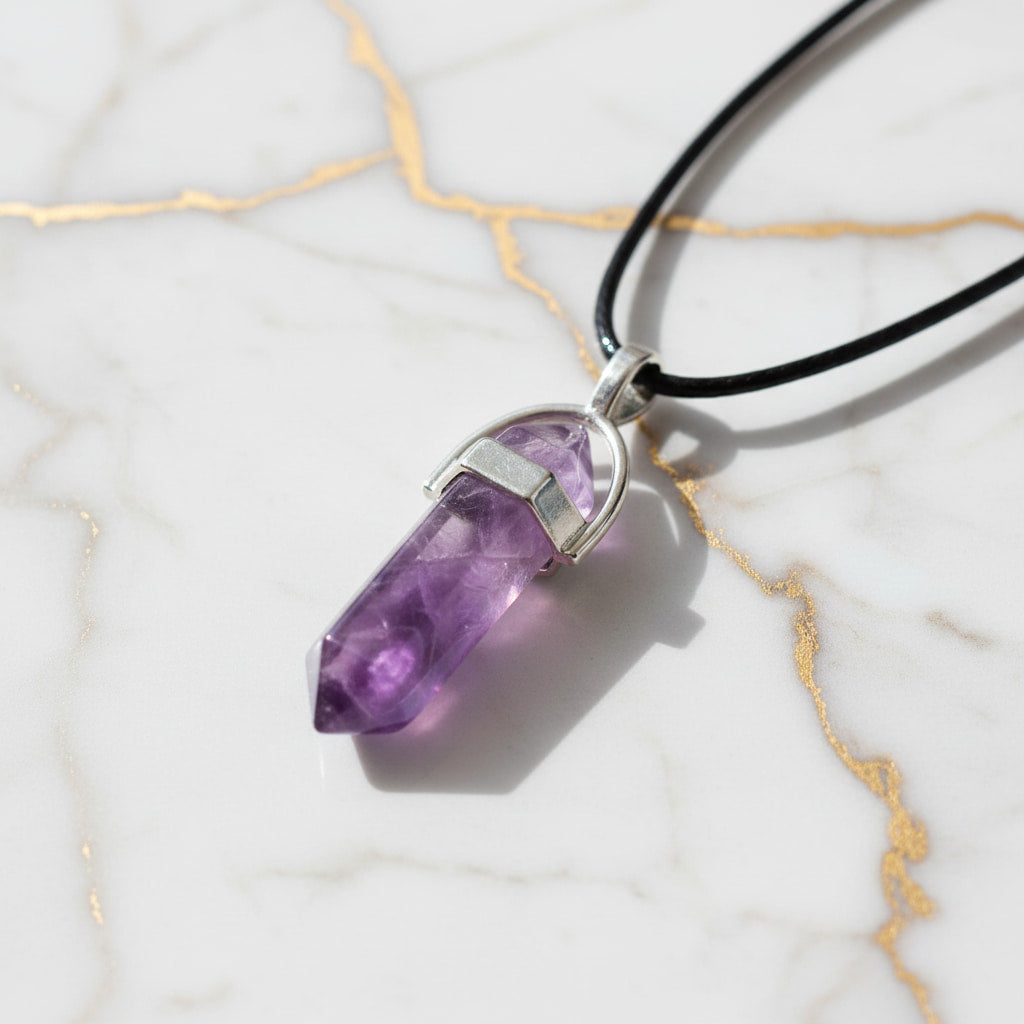 Amethyst Halskette - Doppelender CrystalScents