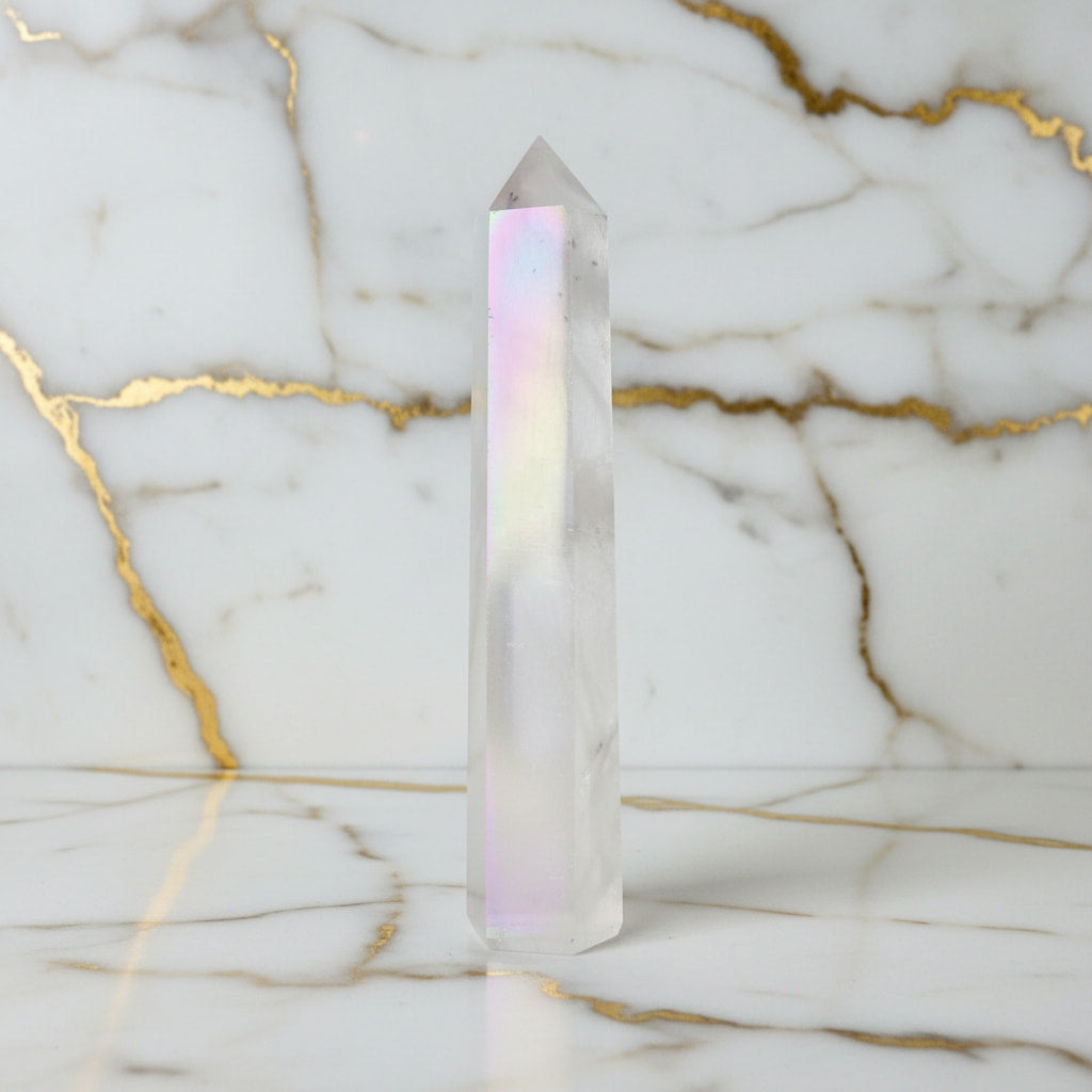 Bergkristall Obelisk – Aura beschichtet CrystalScents