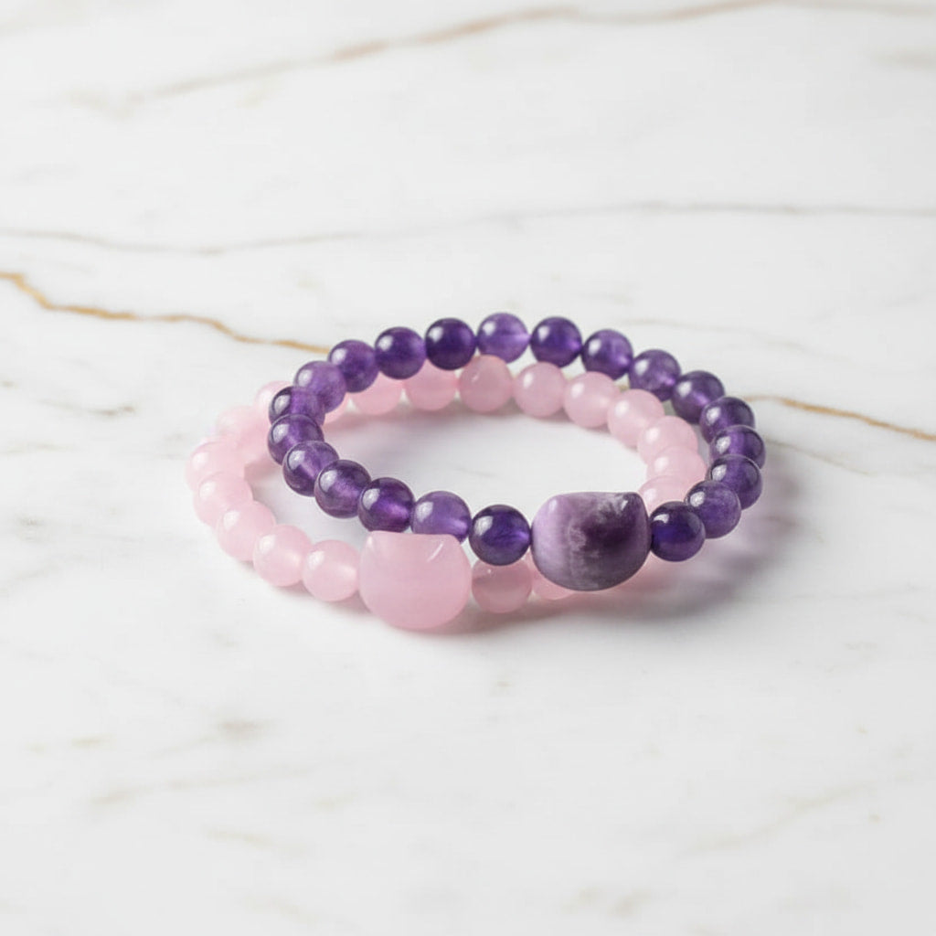 Rosenquarz Kugelarmband - Katze CrystalScents