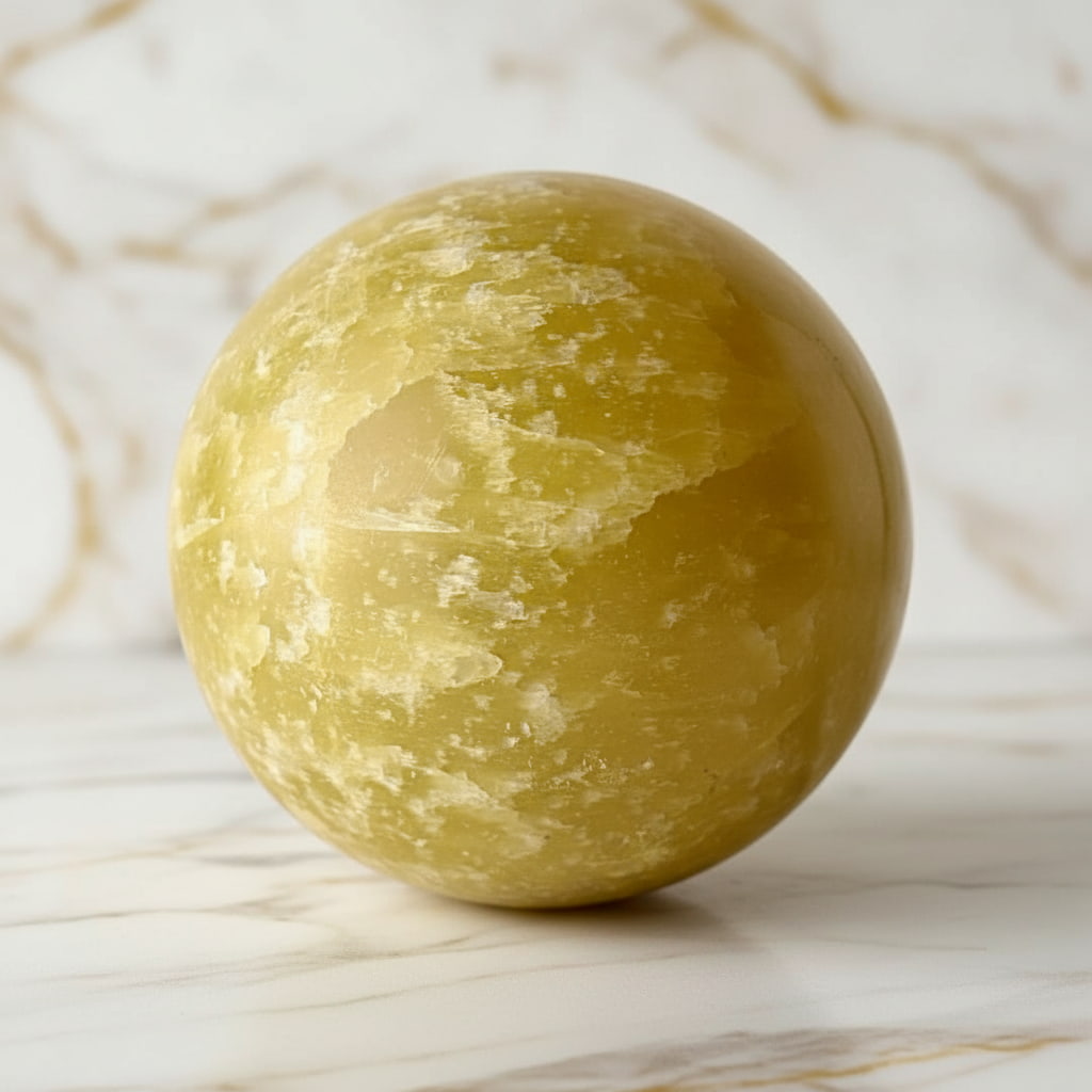 Große Calcit Kugel - Zitronengelber Akzent CrystalScents