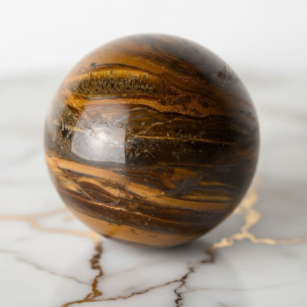 Tigerauge Kugel – Warm schimmerndes Naturjuwel CrystalScents