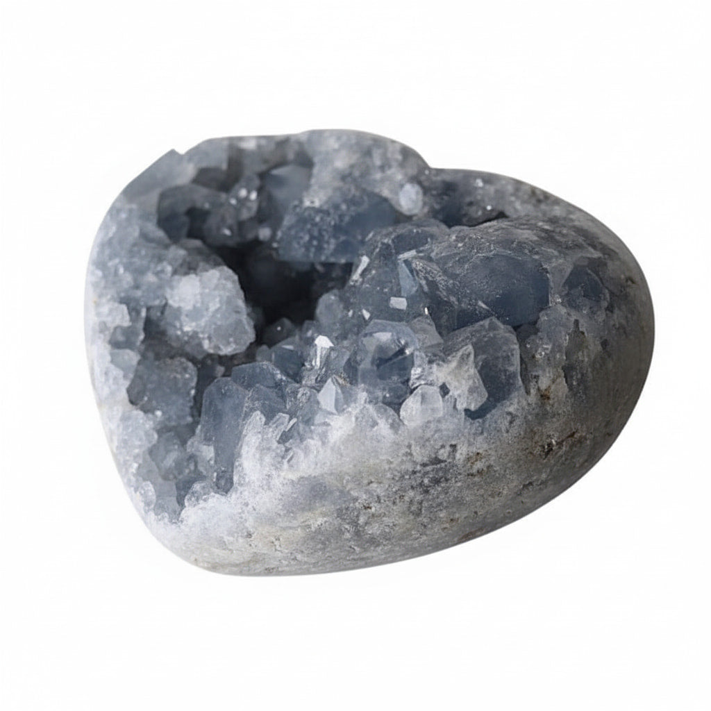 Großes Celestit Cluster Herz – Symbol für Liebe & Verbundenheit CrystalScents