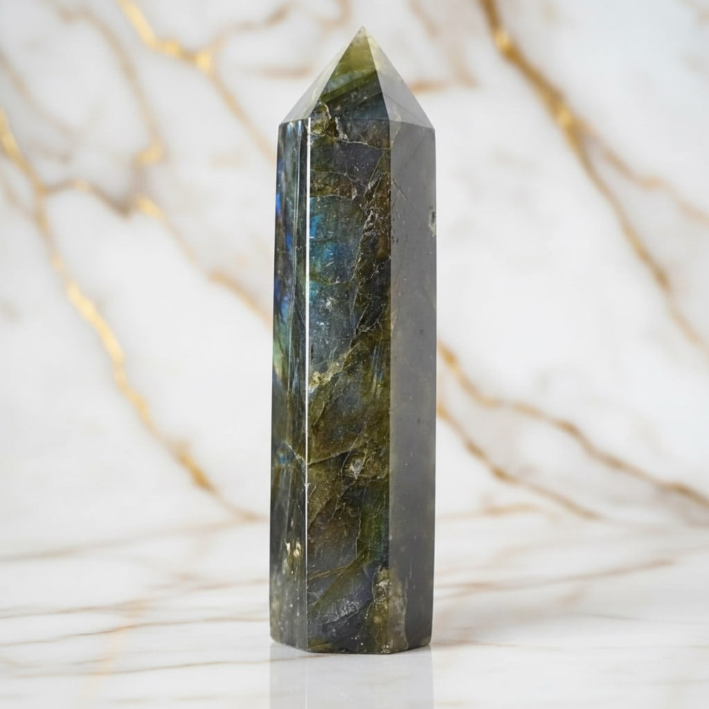 Labradorit Obelisk – Inspiration & Ruhe CrystalScents