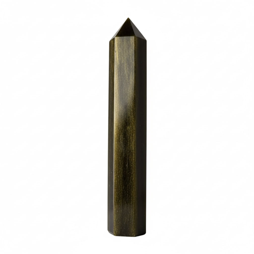 Gold Obsidian Obelisk - Dunkle Kraft mit goldenem Schimmer CrystalScents
