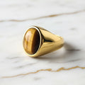 Tigerauge goldener Ring in Oval CrystalScents